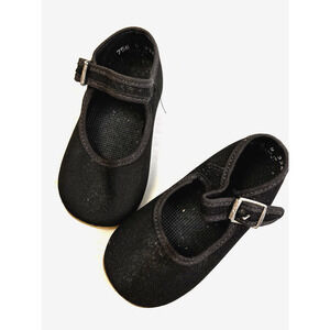 Mary Janes Shoes Little Girl Size 4 Black Canvas Strap Storybook Character USA